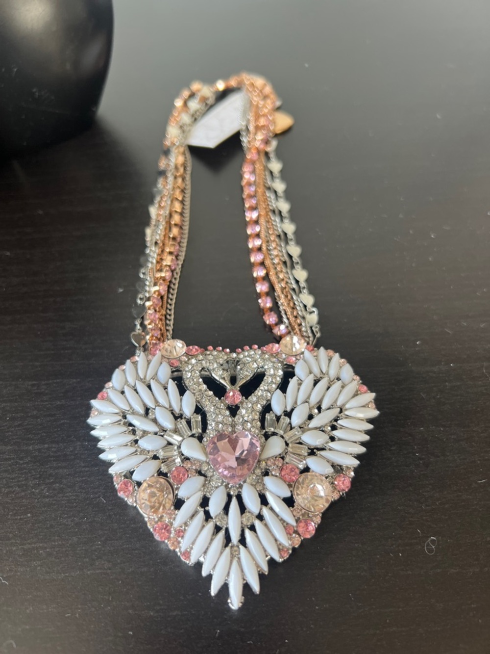 Vintage Betsey Johnson Swan Statement Necklace - Picture 5 of 5